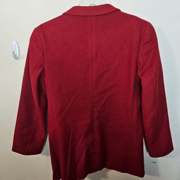 L.L Bean Vintage Lined Wool Blazer Jacket Womens Holiday Christmas Red One Butto - Picture 3 of 4